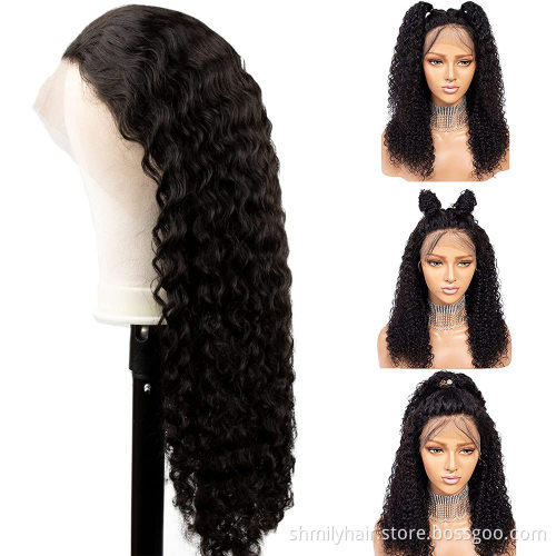Factory Wholesale 13x6 Front Lace Wigs Kinky Curly 100% Human Virgin Hair Real Mink Malaysian Curly Wig Lace Frontal Human Hair